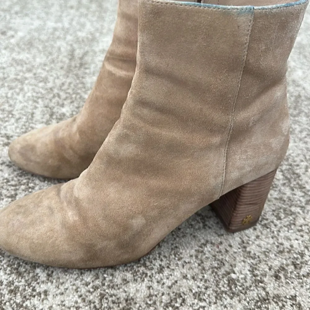 Tory Burch Tan Suede Ankle Boots 8.5